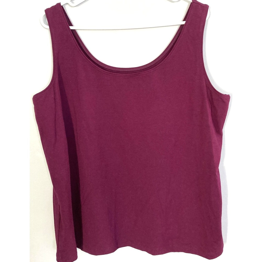 Talbots Tank Top Womens 2X Purple Scoop Neck Stretch Basic Plus Size EUC